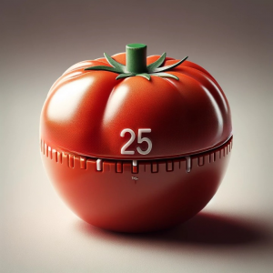 טיימר בצורת עגבניה שעון פומודורו של 25 דקות